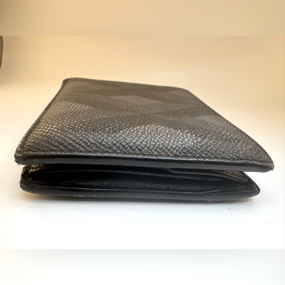 Dunhill Bifold Wallet Black Leather W Embossed Logo & Coin Pouch AUTHENTIC EUC - Picture 5 of 16